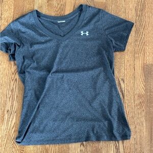 Under Armour Dark Heather Charcoal Performance V-Neck Tee